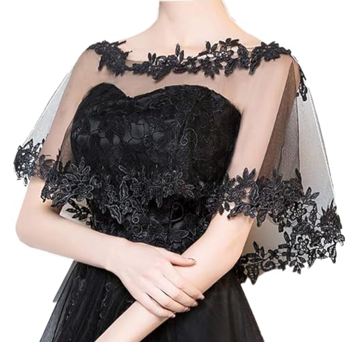 Women's Lace Appliques Shawls Wedding Bridal Cape Shoulder Covers