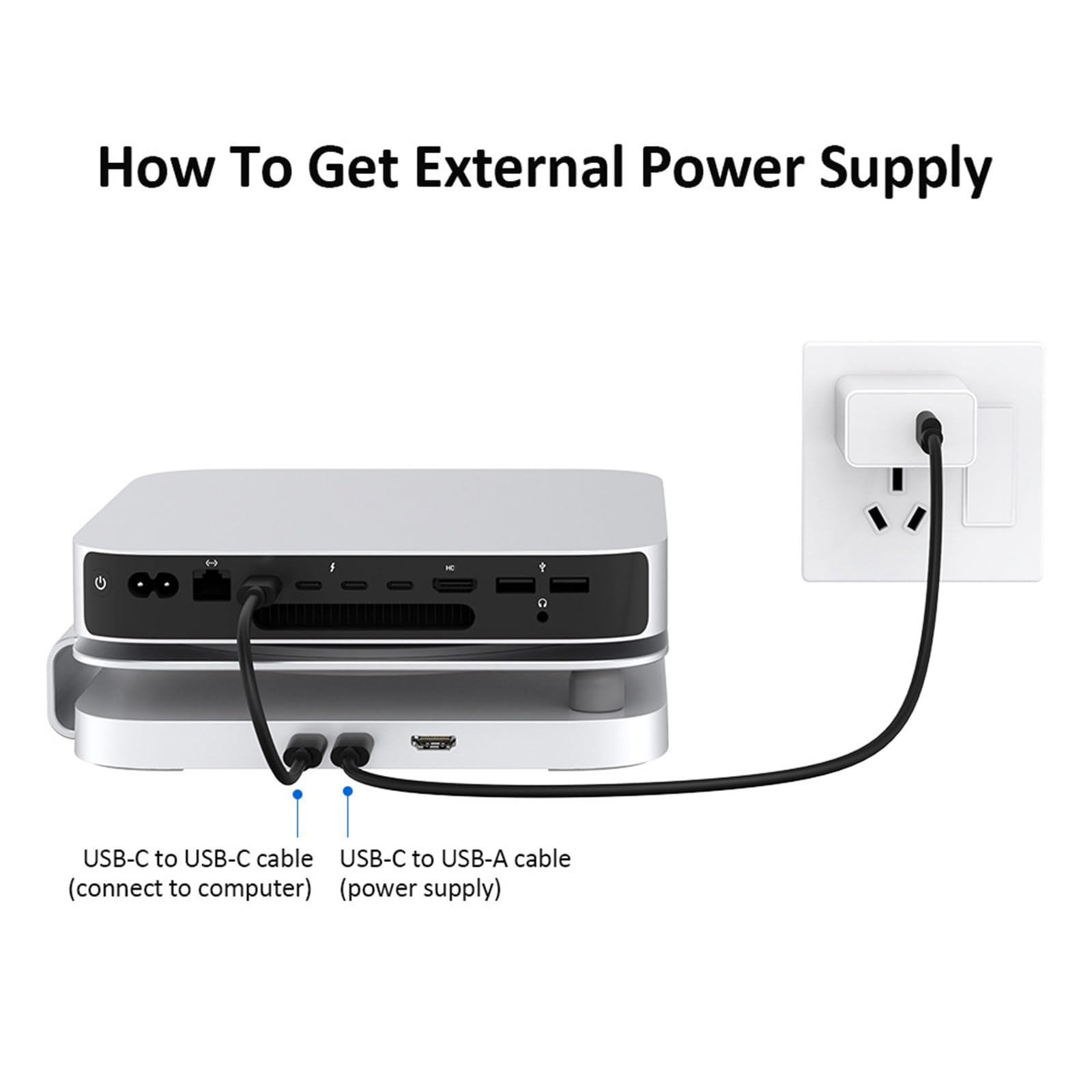 Supporto in alluminio USB C Drive Enclosure Per 2024 Tipo Docking Station Case Card Reader Espansione Stand Dock Con Ricarica USB