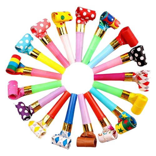 Uzndq 40 Stück Tröten Kindergeburtstag Party Tröte Partytröten Kinder Partykrachmacher Kinderspielzeug Partytröten Luftrüssel Plastik Whistles für Neujahr Geburtstag Party Kinder Weihnachten Bankett