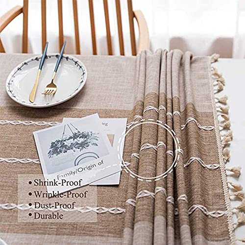 Nappe en coton et lin sans plis rectangle 140x180cm pour table à manger