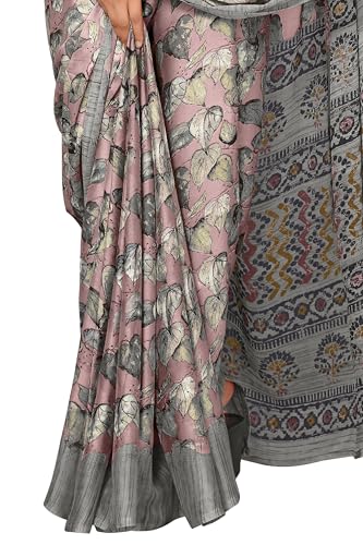 Image of MIRCHI FASHION Women Saree | Plain Weave Chiffon Abstract Printed Office Wear Sari with Blouse