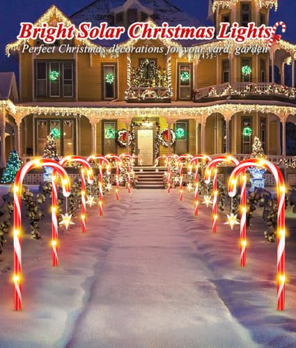 Amazon – Ahaorigin 12-Pack Solar Candy Cane Christmas Lights - image 3