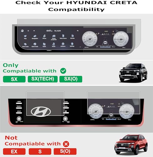 Image of OHAYO Matte Screen Protector for Hyundai Creta 2025 | 9H Hardness Military Strength Display Protection Film | Scratch Resistant Edge-to-Edge Coverage for Infotainment Screen | Bubble Free Installation Kit Included | Ultra Clear HD Finish | Not Tempered Screen Guard Compatible with Hyundai Creta 2025 Models