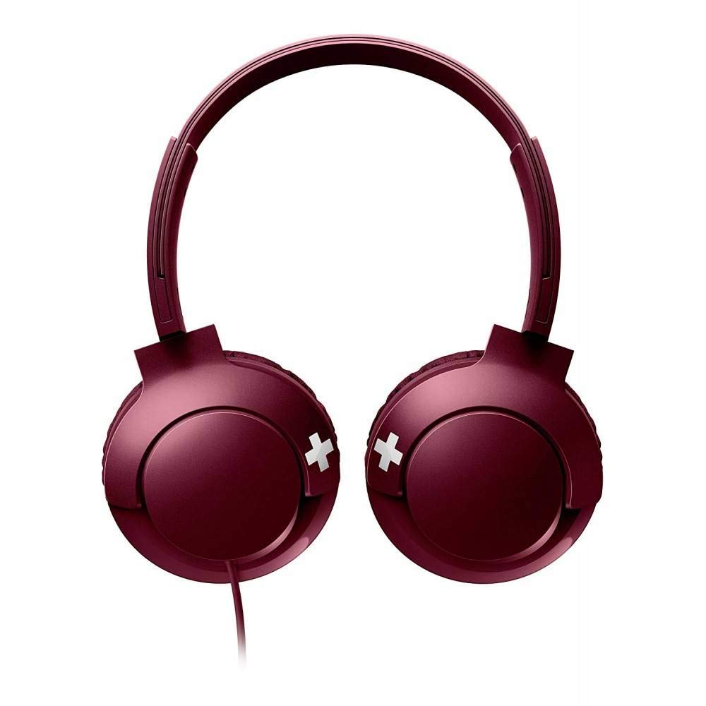 Philips SHL3075RD/00 Cuffie Auricolari On Ear (Bassi Voluminosi, Isolamento Dei rumori, Elevato Comfort nel Portarle, Funzione Viva Voce, Richiudibili piatti), Rosso
