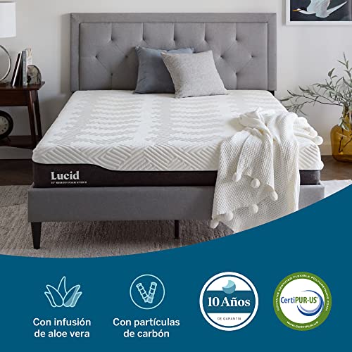 LUCID Colchón Hibrido con Carbón de Bambú y Aloe Vera | Altura 25 cm | Colchon Viscoelastico con muelles ensacados | Transpirable | Oeko-Tex | Firmeza Media, 150x190 cm - imagen 5