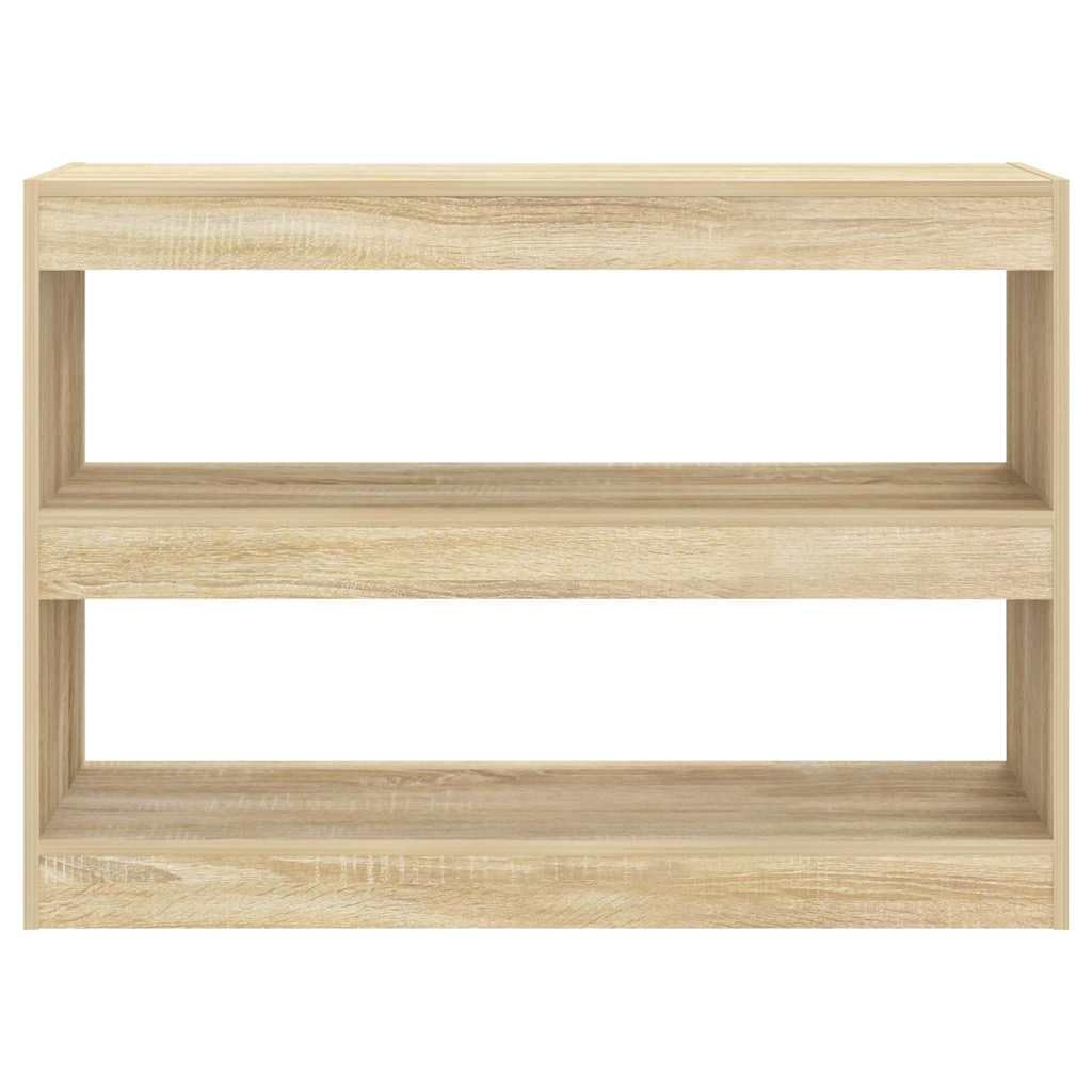 Libreria Mobile Divisorio Rovere Sonoma 100x30x72 cm | Scaffale versatile autoportante per soggiorno e corridoio con ampi ripiani aperti e finitura effetto legno.