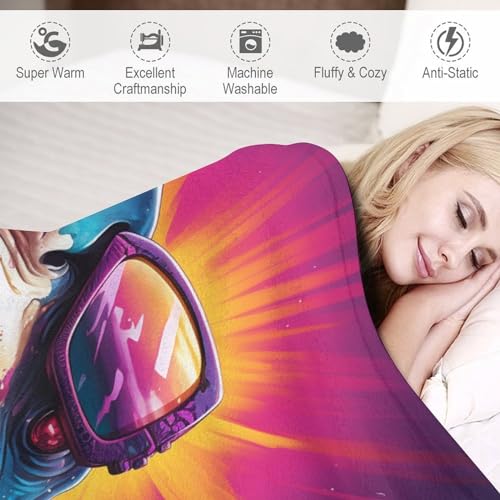 Couverture requin 3D plaid flannel lit double cadeau original - 4