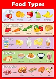 Food Types Poster Childrens Food Groups Learn Wall Chart Educational Childs Poster Art Print WallChart