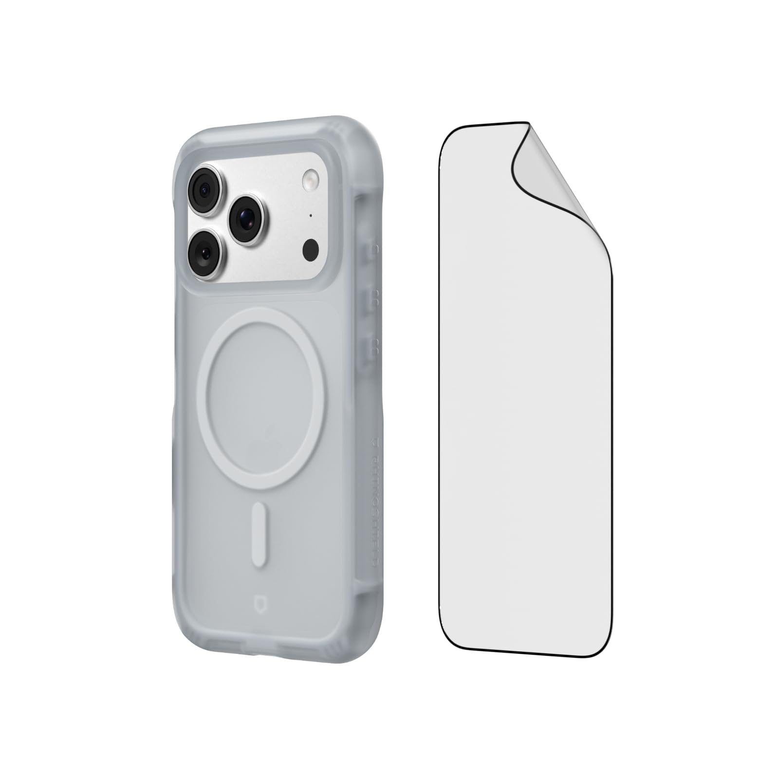 RhinoShield Coque AirX avec MagSafe pour iPhone 18 Pro / 17 Pro avec Impact Protector Pro - Fixation magnétique renforcée, Normes Militaires, réduit Les dommages internes - Gris Vibrant