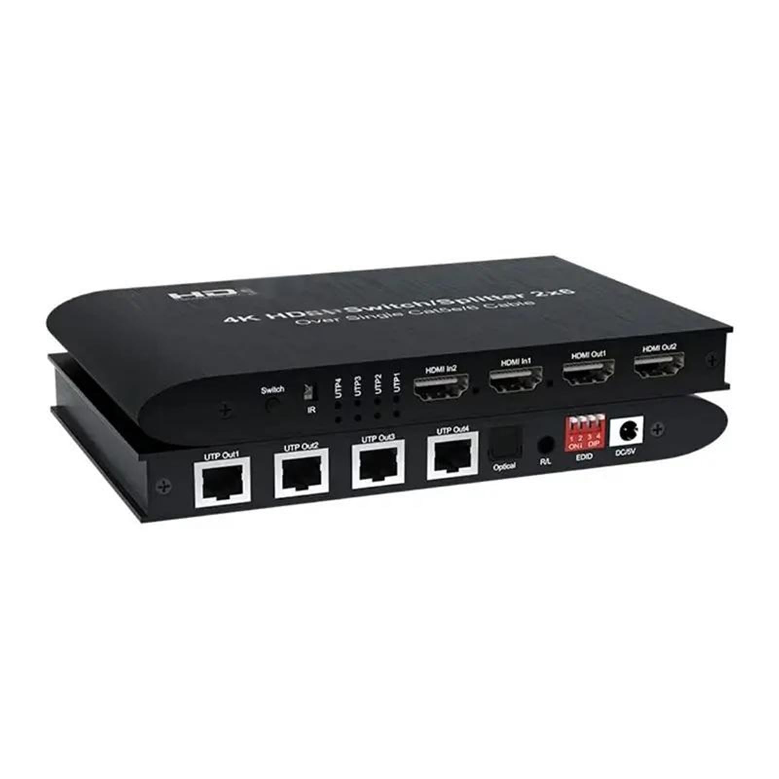 Switch Splitter Extender 4K 30Hz 120M 2x6, 2 ingressi e uscite compatibili HDMI, 4 canali, Porta Ethernet RJ45 con Ampia compatibilità, Facile da configurare(1 PCS 2x6)