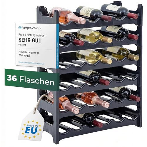 Novaliv Flaschenregal für 36 Flaschen aus Kunststoff Recycelt,...