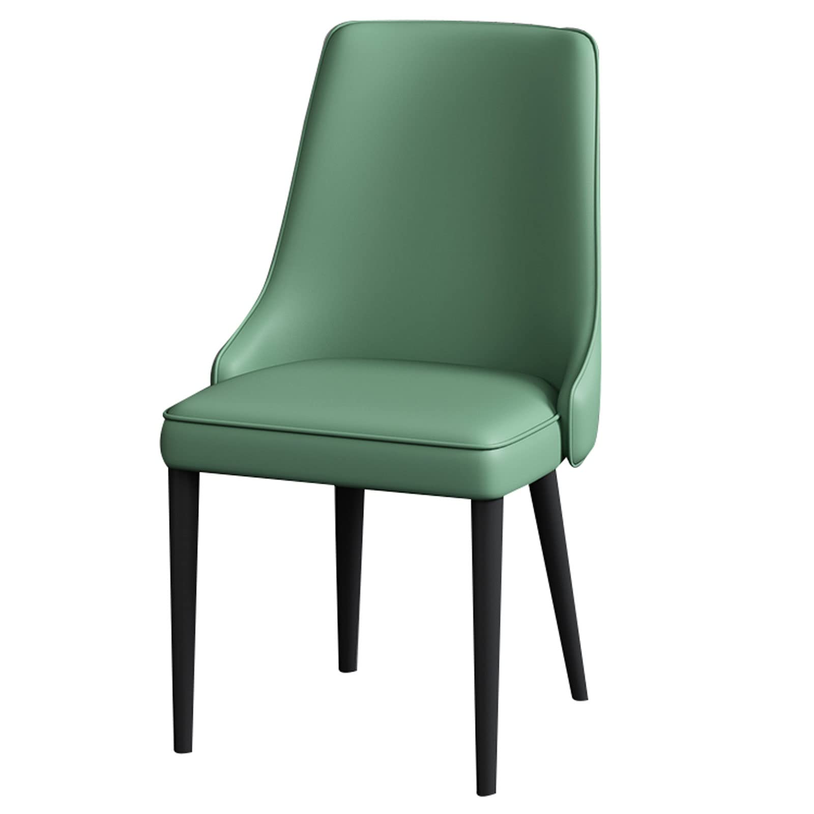 Chaise en cuir nappa vert d'exception avec piètement robuste en acier noir