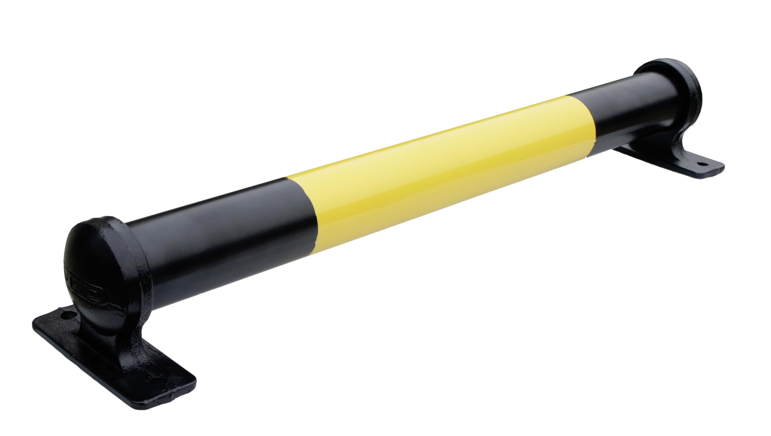 Butée de parking acier 80 cm noir et jaune