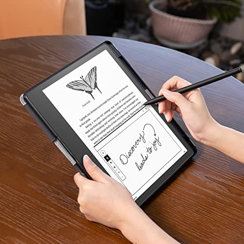 Image of CoBak Case for Kindle Scribe - All New PU Leather Cover with Auto Sleep Wake Feature for Kindle Scribe 10.2 inch 2022 & 2024 Released with Pen Holder,Gray
