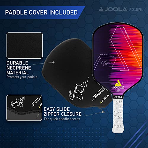 Image of JOOLA Ben Johns Hyperion Pickleball Paddle - Carbon Surface, Elongated Handle, Polypropylene Core, Custom Cover