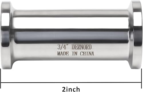 Miniatura 2 de DERNORD Tubo sanitario de bobina de acero inoxidable 304 con abrazadera triple de 12 pulgada Tubo de 34 pulgadas OD (longitud del tubo 2