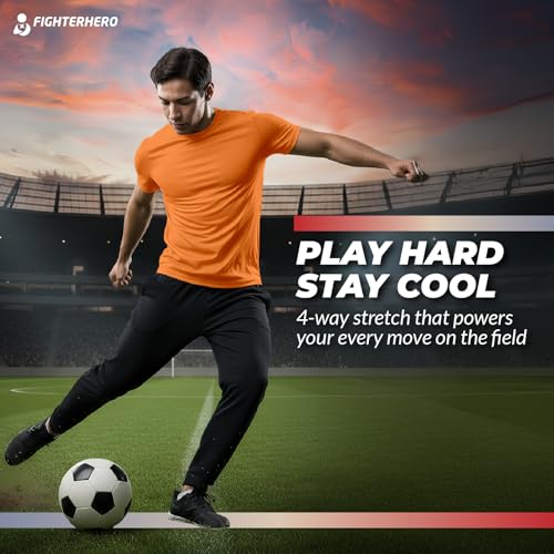 Image of Gym T Shirts for Men Workout | Sports Tshirt for Man | Running Mens T-Shirts | Polyester Men's T Shirt | Quick Dry fit Training Active Wear | Badminton Football Jersey Tshirts