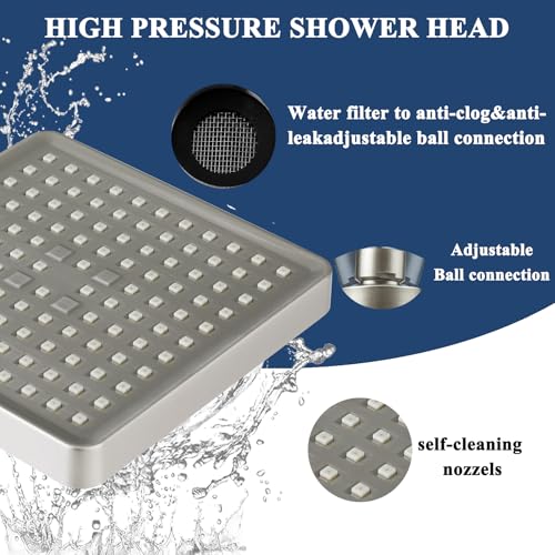 Eolax EL630BN High Pressure Rainfall Showerhead, 6-Inch Square Fixed Showerhead thumb #3
