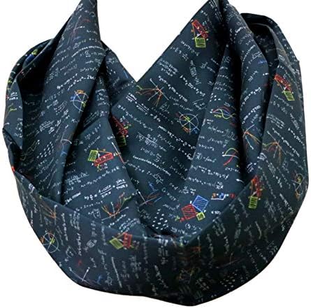 40% OFF Handmade Science Scarf birthday gift idea for her, anniversary gift experiment scientist - Black