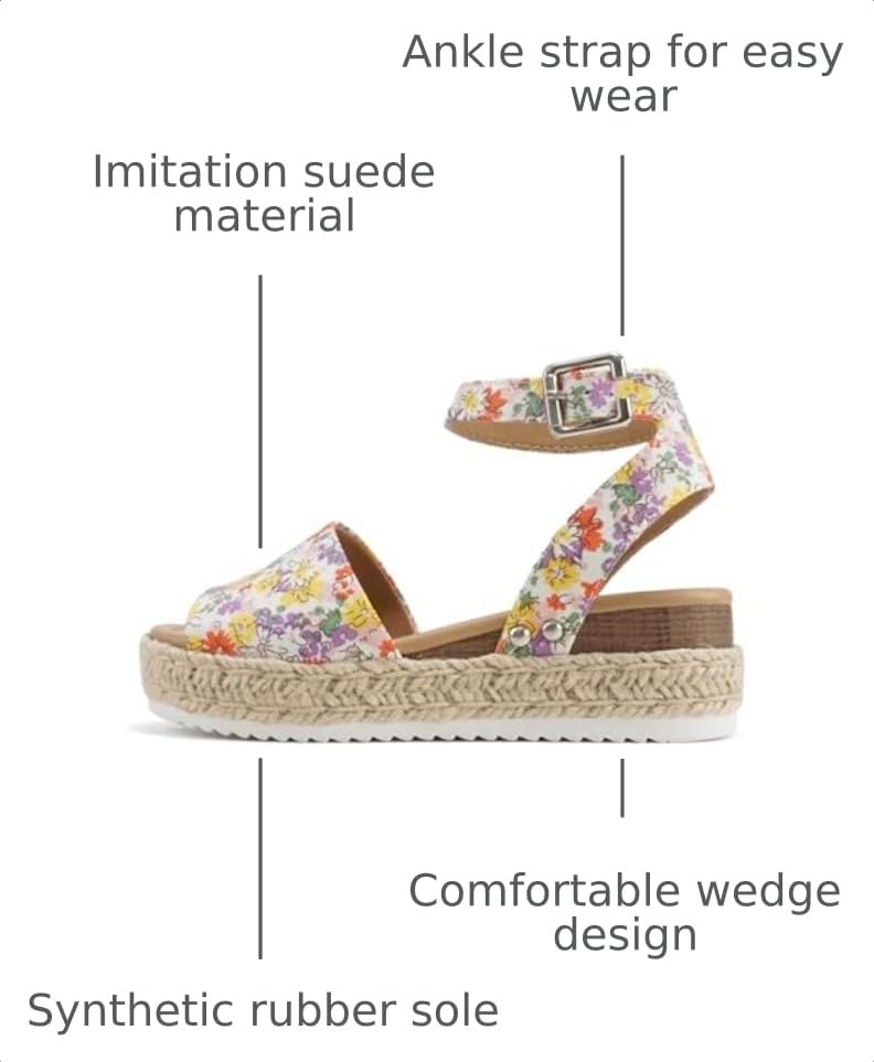 Image of Soda Little Kids /Children /Girls Topic-IIS Espadrille Flatform Wedge Open Toe Sandals
