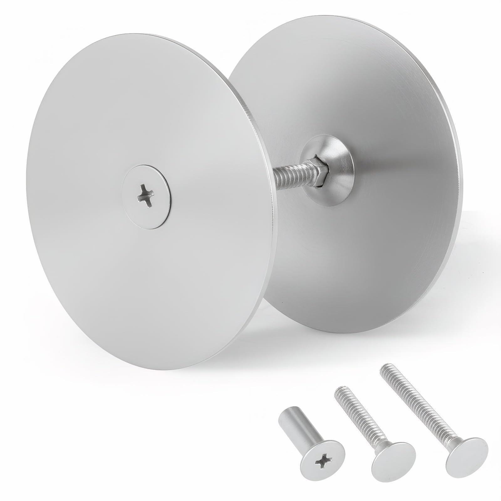 Plaque de protection trou de porte en inox avec cache pêne dormant de 2-5/8 pouces et vis