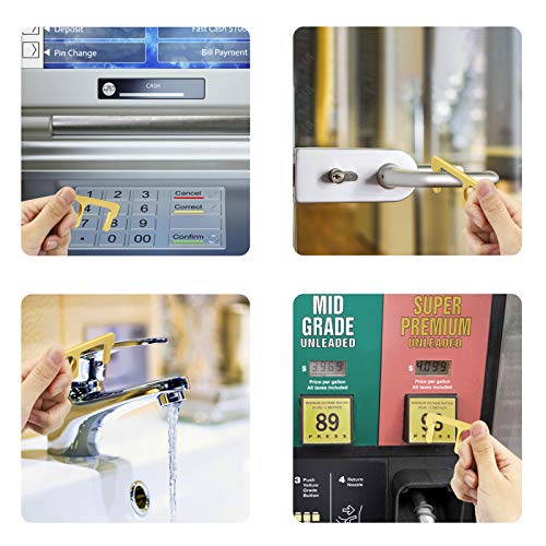 VIBOLA 4-Pack No Touch Door Opener, Touchless Door Opener Tool, Handheld Keychain Utility Hook, Contactless Door Opener Used for Handles, Elevator Buttons - Thumbnail 4