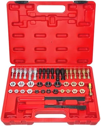 SZSYD 42Pcs Thread Chaser Set, Thread Restorer Kit Includes 21 Rethreading Dies, 19 Rethreading Taps & 2 SAE Thread Files, Thread Repair Kit with UNF, UNC and Metric Size