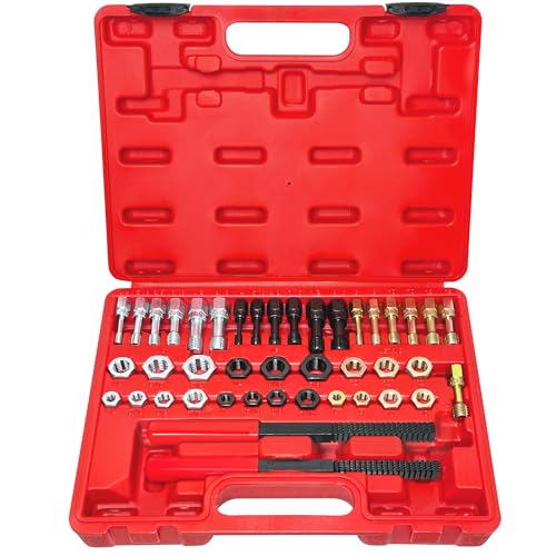 Image of Thread Chaser Set 42Pcs, Thread Repair Kit Includes 21 Rethreading Dies, 19 Rethreading Taps & 2 SAE Thread Files, Thread Restorer Kit with UNF, UNC and Metric Size