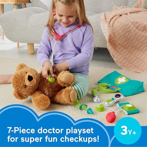 Fisher-Price Doktor Seti Okul öncesi çağdaki 3 yaş ve üzeri çocuklar için 7 parçadan oluşan Fisher-Price Doktor Seti doktor oyuncakları HYH26 - Görsel 2