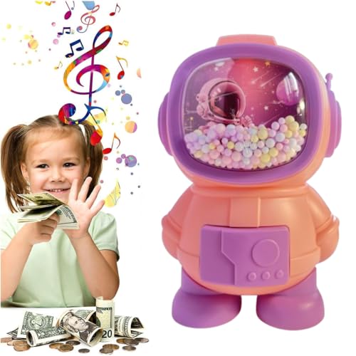 Image of Money Saving Bank with Coin Slot / /Creative Cartoon Design Money Bank / /Plastic Piggy Bank for Boys & Girls (Pack of 1) (Astronaut - Pink)