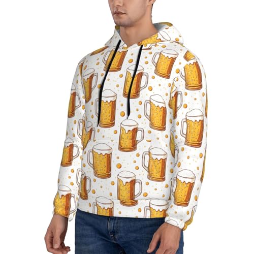 Hoodies For Men - Yellow Polka Dot Beer Print Long Sleeve Casual Men'S Hoodies & Sweatshirts Pullover With Pocket3