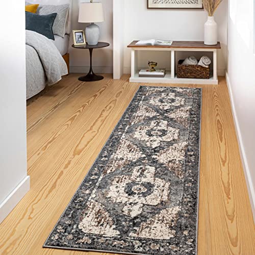 Hauteloom Newalla Laundry Room, Entryway, Bedroom, Kitchen Floor Runner Rug - Bohemian Farmhouse - Traditional Boho - Persian Vintage Look - 2'7