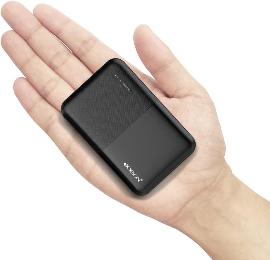 Compact 10000mAh 2-Port Ultra-Portable Phone Charger Power Bank with USB Type C, Mini External Battery Pack for iPhone X / 8/7 / 6s / 6 Plus, iPad, Smartphone, Huawei, Samsung Galaxy and More