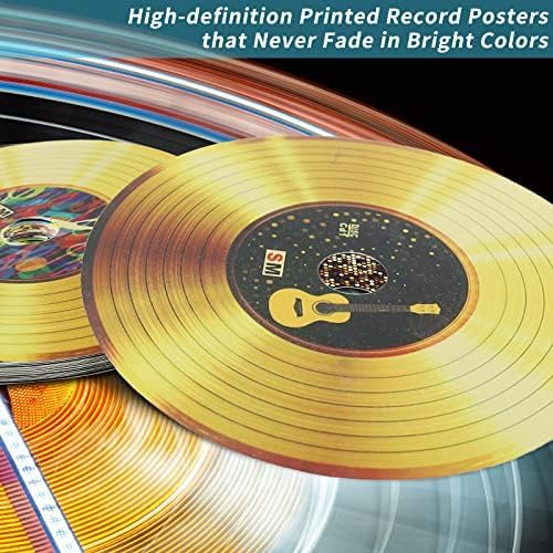 Miniatura 5 de WrtmyR Paquete de 6 discos de vinilo en blanco decorativos dorados (cartón material)