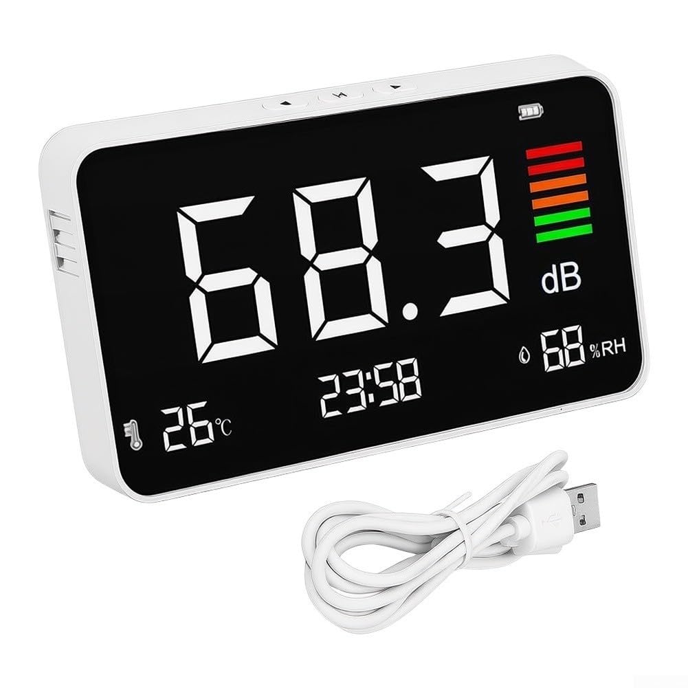 Medidor de decibelios digital 30-130dBA Pantalla LCD de retroiluminación
