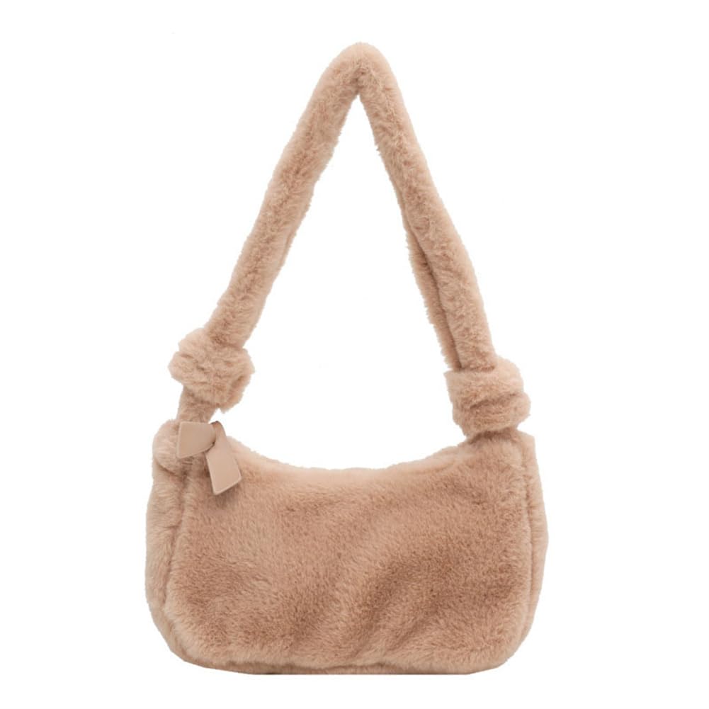 Fuzzy Mini Handbag with Zipper