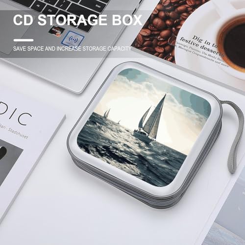 Funda para CD portátil de plástico duro Ocean Sailing con bolsa de almacenamiento grande 5