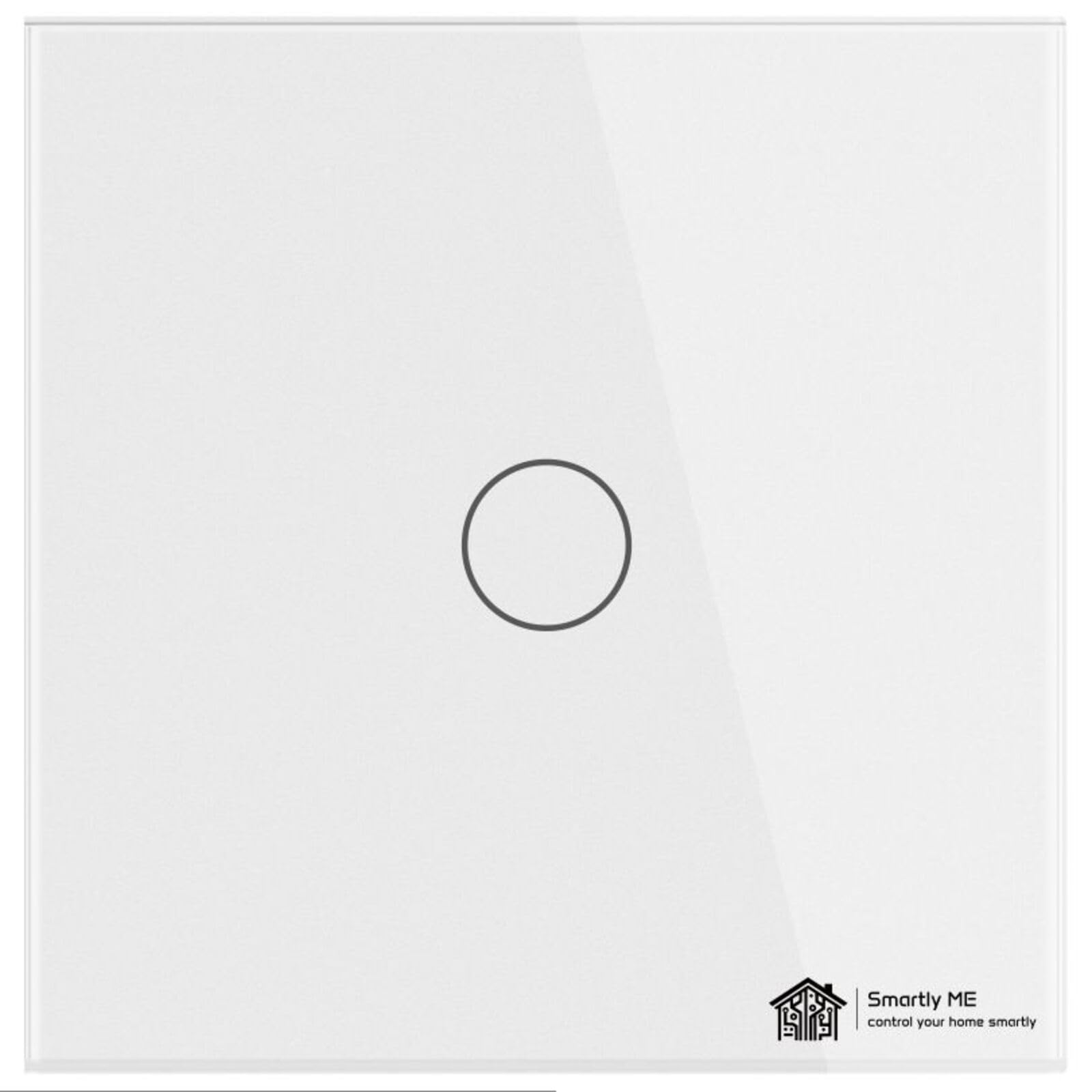 WiFi Smart Wall Light Switch, No Neutral Wire Required, No Hub Needed, Compatible with Alexa, Google Home & Yasmina, APP Remote Control, Voice Control, Touch Panel, 1 Gang, White