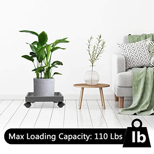 Skelang Square Plant Caddy, Wheeled Planter Trays, Abs Plant Pallet, Heavy Duty Plant Dolly Saucer For Moving Potted Planter, Deck Flower Plants, Load Capacity 110 Lbs #TOP4