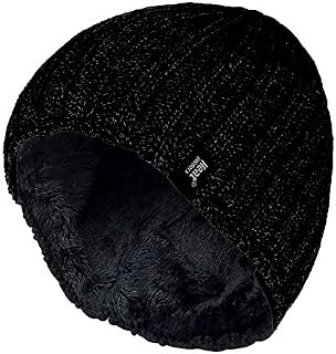 HEAT HOLDERS - Men's Thermal Fleece Lined Ribbed Knitted Winter hat 3.4 tog - One Size