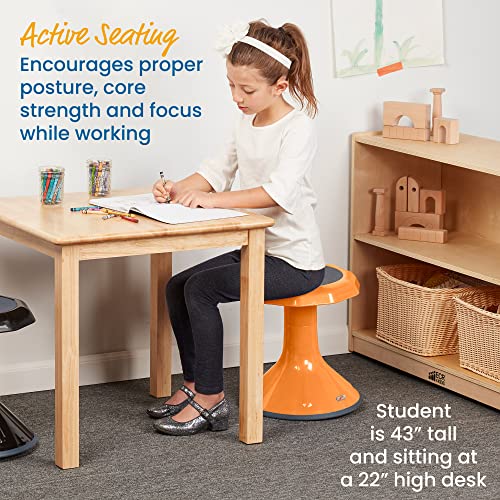 Image of ECR4Kids ACE Active Core Engagement Wobble Stool, 15-Inch Seat Height, Flexible Seating, Orange