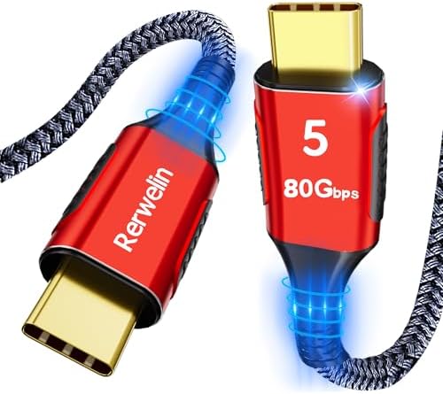 Silkland USB4 voor Thunderbolt 4 Kabel 3M, 40Gbps Datakabel, PD3.1 240W 48V/5A Oplaadkabel, 8K HDR, USB C to USB C voor iPhone 16/15-Serie, MacBook Pro, iPad Pro, iMac, Dock, SSD, Monitor