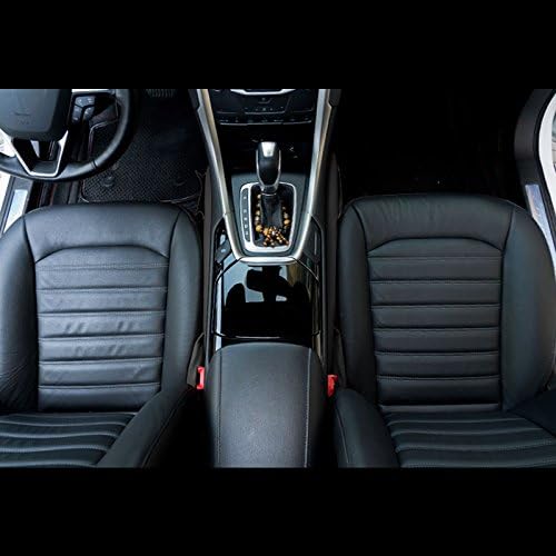 LEIWOOR Car Seat Gap Filler Pad PU Leather Console Side Pocket Organizer Set of 2 for Cellphone Wallet Coin Key (Black)