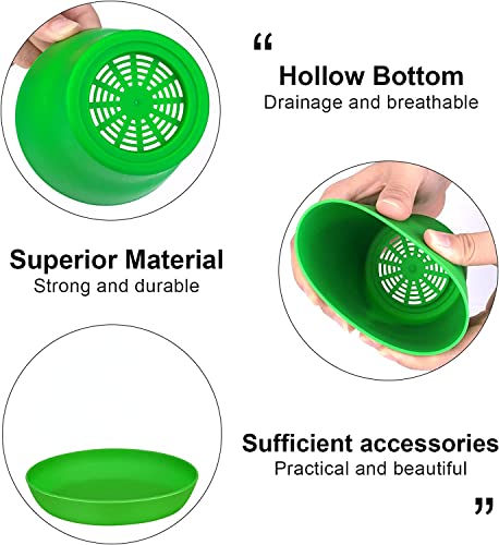 Pacote com 16 vasos de plástico de 4 polegadas, vasos de flores variados, vasos de berçário de mudas