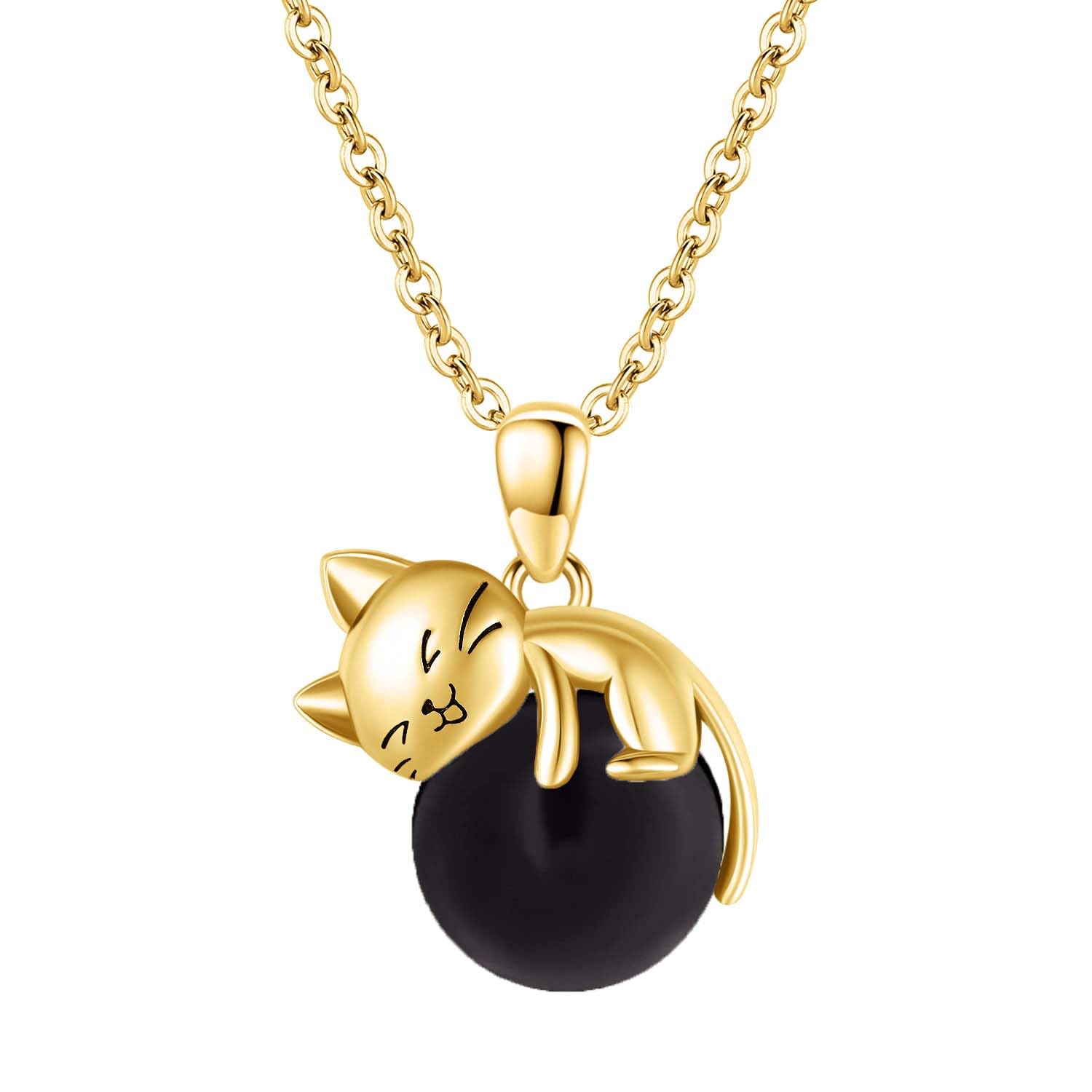 Collier en argent de qualité supérieure Vadmans avec pendentif chat mystique