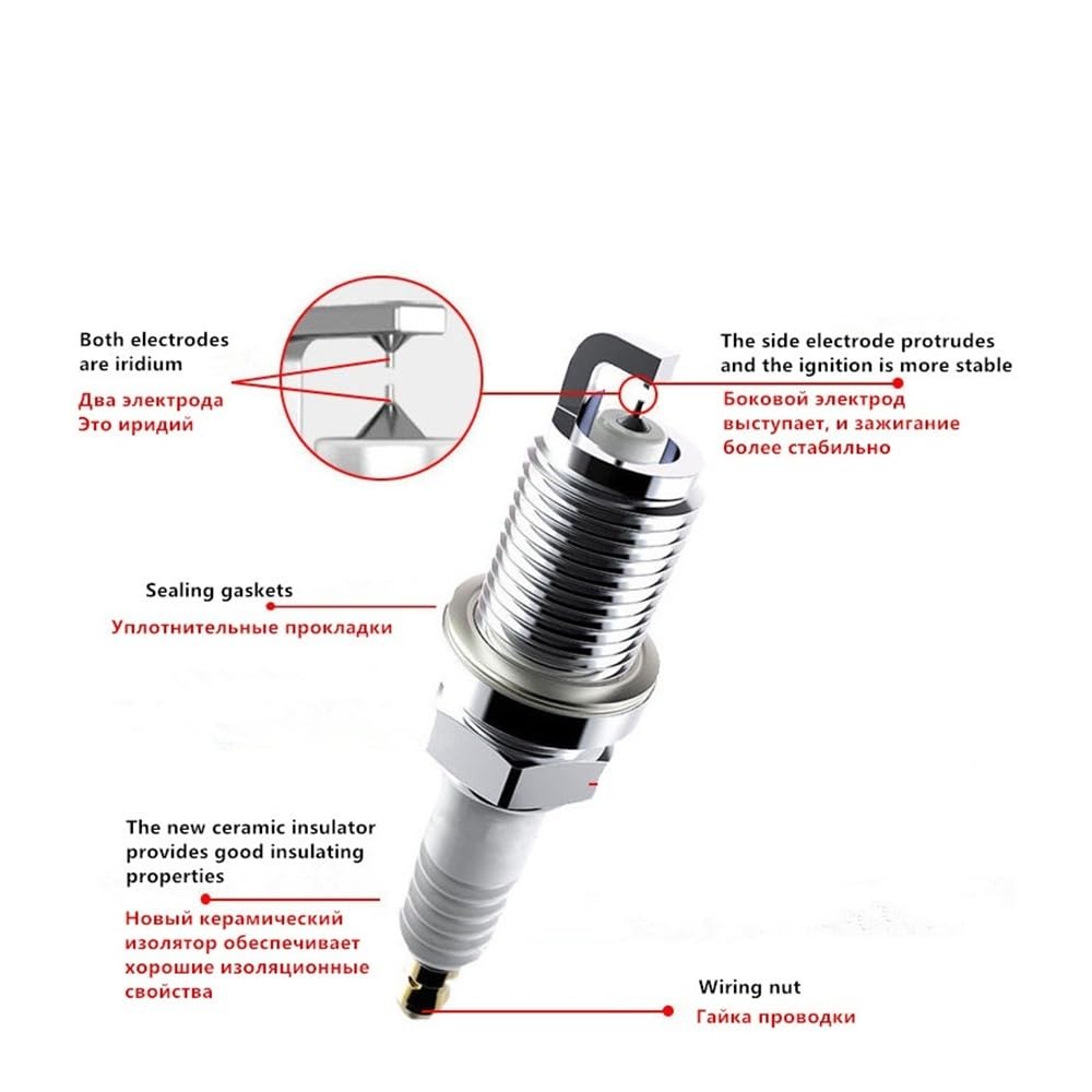 Bujías de Motor para automóvil, 4 Piezas/Bujías de iridio Doble, adecuadas para Besturn B70 2 0T 1 5T M9, Piezas de automóvil, Vela de Encendido