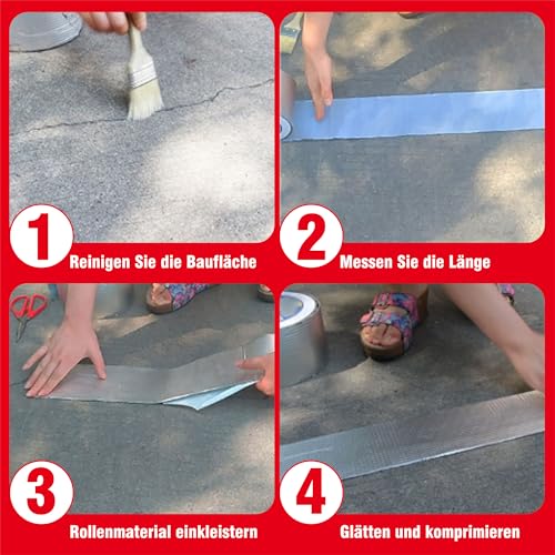Butylband Dichtband Wasserdicht 5 cm x 10 m: Butyl Klebeband Wasserdicht Dickes Butyl Dichtband Selbstklebend zum Abdichten und Reparieren von Dachlecks, Oberflächenrissen, Rohrbrüchen