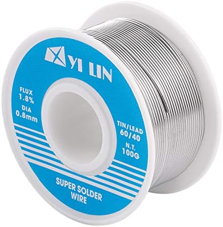 YI LIN 60/40 Solder 100g Tin Lead Rosin Core Solder Wire For Electrical Soldering (0.8mm/100g)