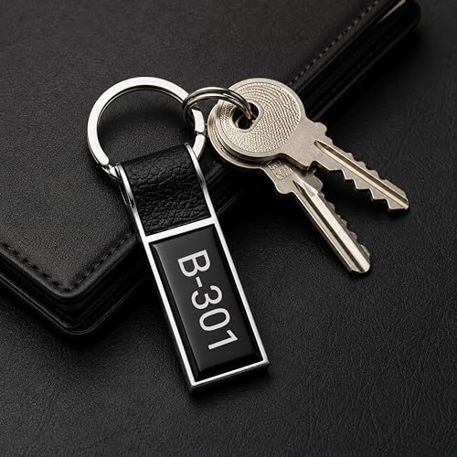 Image of Personalized Double-Sided Metal Keychain, Premium Silver Finish, Custom Name Engraving, Elegant Gift Key Ring for Men, Women