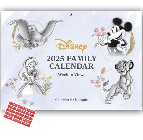 Disney Heritage Calendar 2025 Official A4 Family planner Wall Calendar Gift Present with Free Organising Stickers